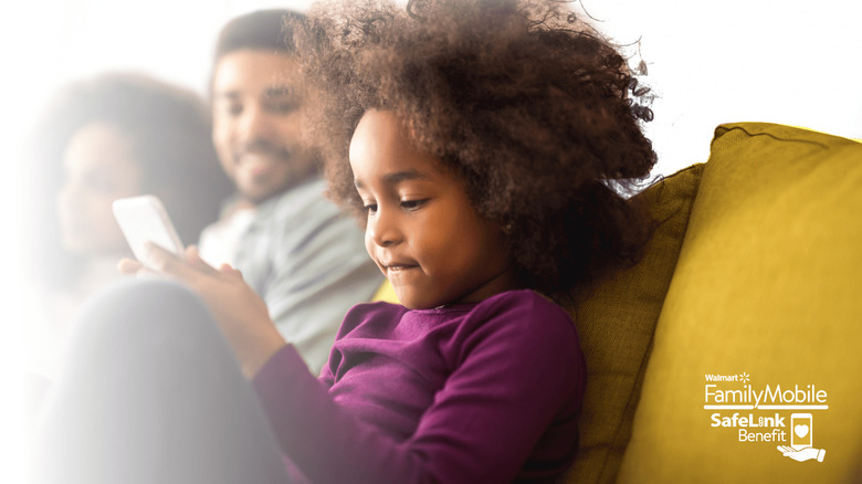 Child using a smartphone