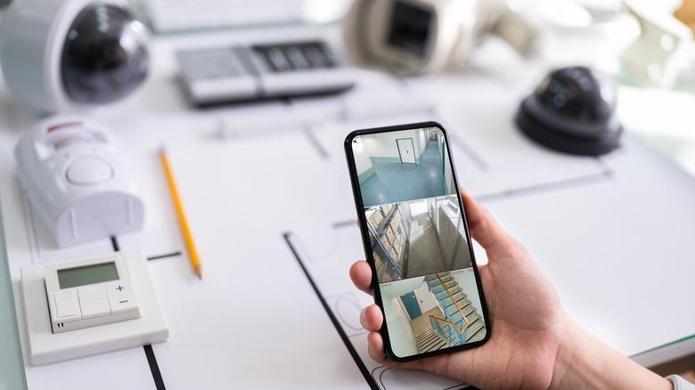 security camera footage on phone