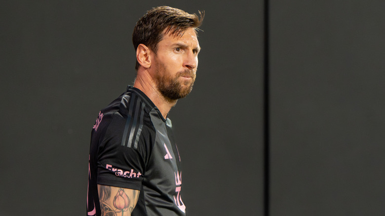 Lionel Messi playing Soccer