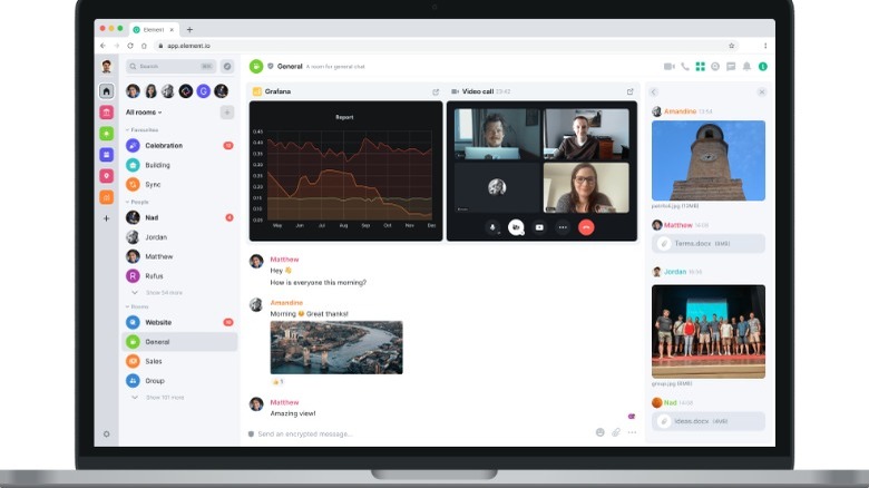 Element running on a laptop