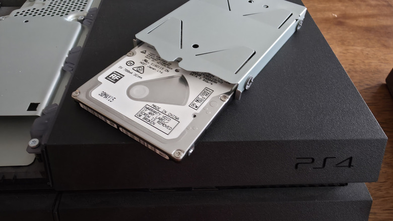 A hard drive removed from a PS4