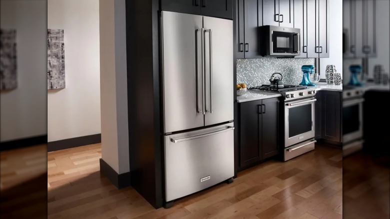 KitchenAid - 21.9 Cu. Ft. French Door Counter-Depth Refrigerator - Stainless steel