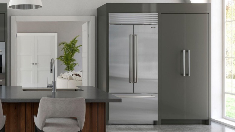 A Sub-Zero Classic series refrigerator in a modern kitchen setting