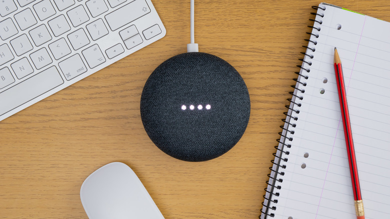 Google Nest Mini on desk