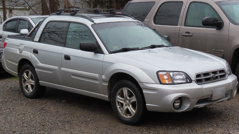 A grey 2006 Subaru Baja