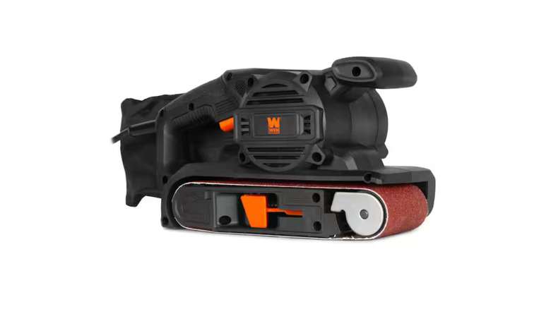 The Wen 7.5 Amp Corded Variable Speed Belt Sander on a white background.