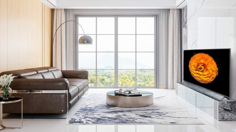 An LG UN7300 is the living room.