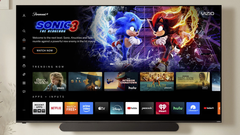 The Vizio 55-inch 4K Series TV mounted on a wall.