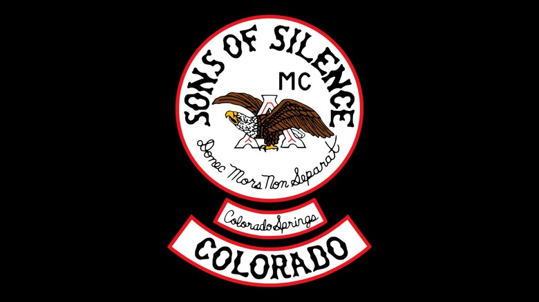 Sons of Silence Motorcycle Club Colorado Springs chapter patch on a black background