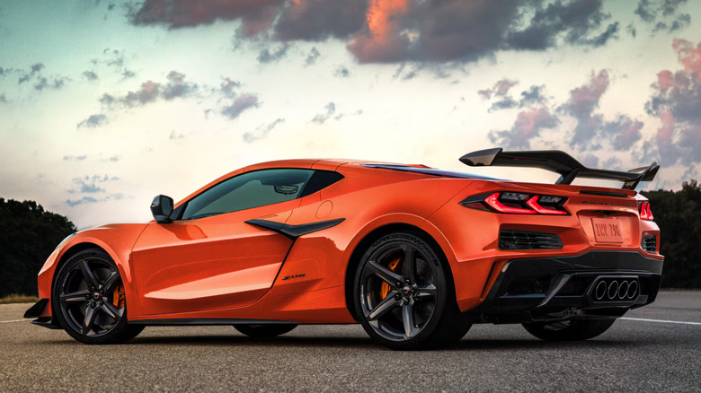 Rear-quarter shot of a 2023 Corvette Z06