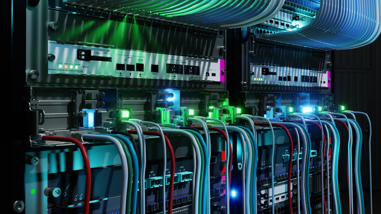 Complex server room network infrastructure