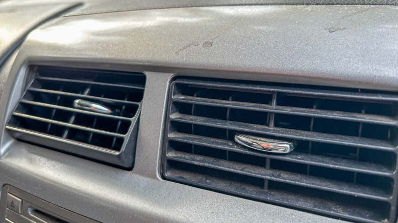 Dusty car air vents
