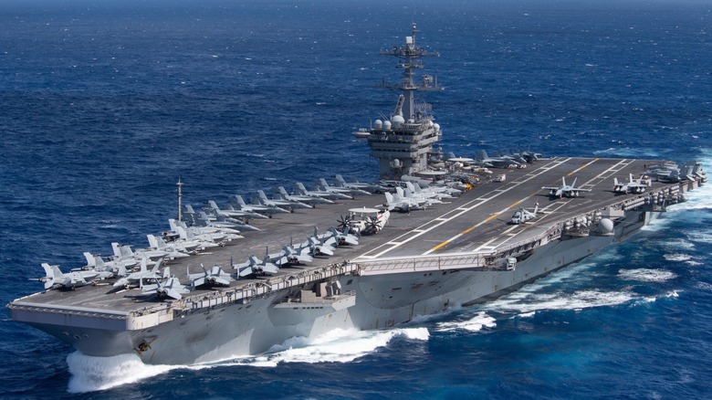 The USS Theodore Roosevelt (CVN-71) at sea