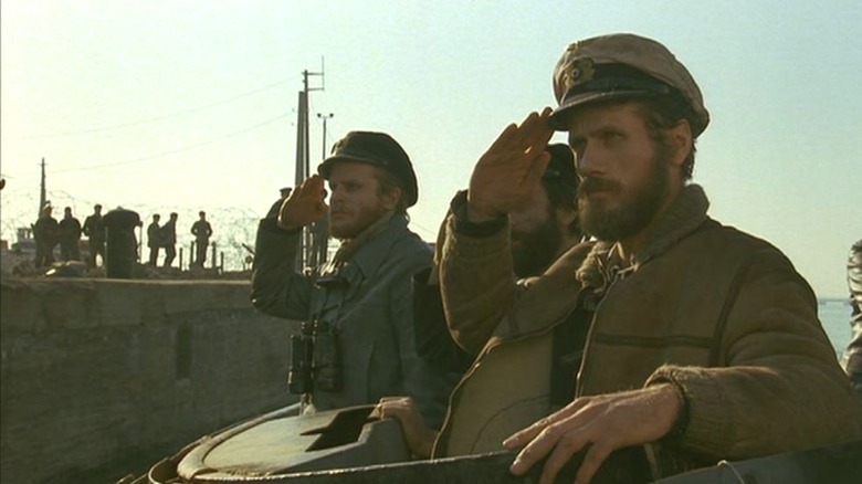 German sailors saluting from the U-96 in "Das Boot"