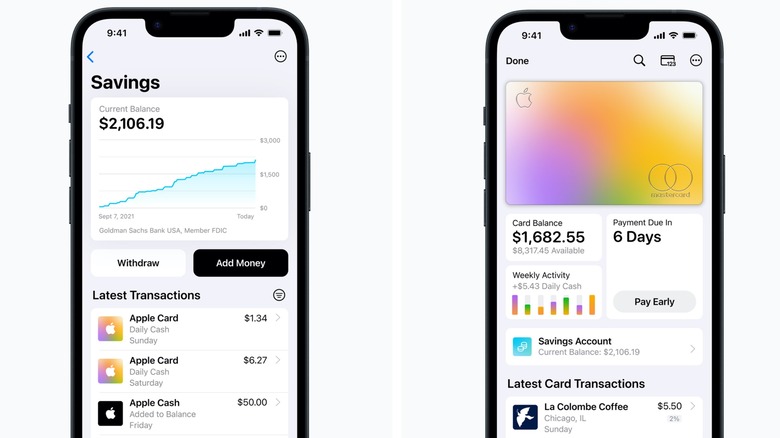 Apple Savings account interface.