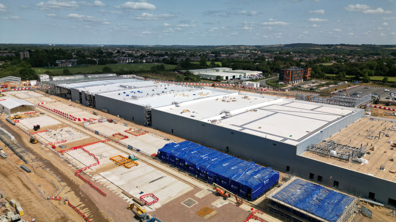 Aerial view of a Google Data Centre under construction