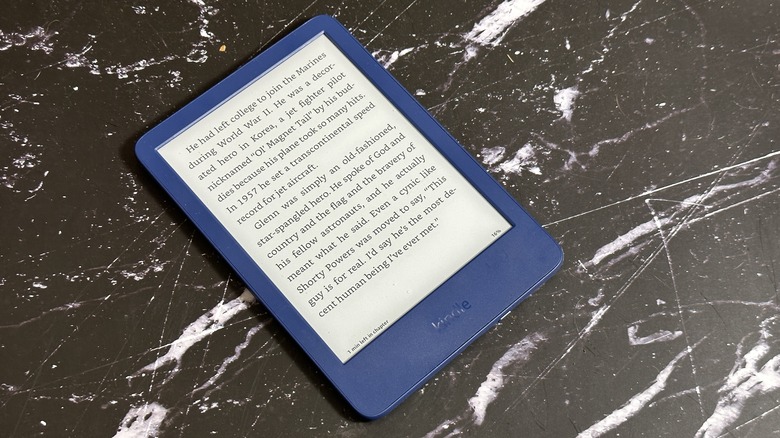 Kindle on a table