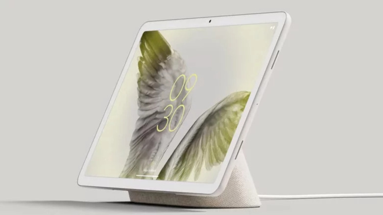 Google Pixel Tablet shown on charging stand
