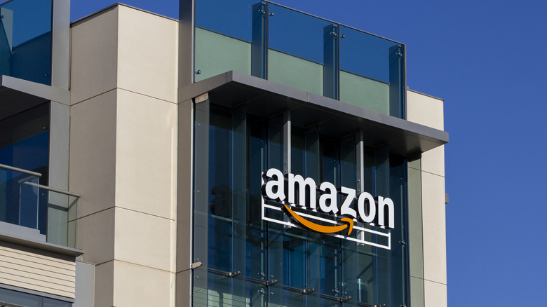 Outside view of Amazon office.