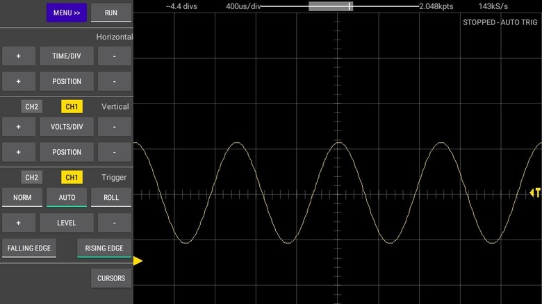 Analog waveform zoomed out