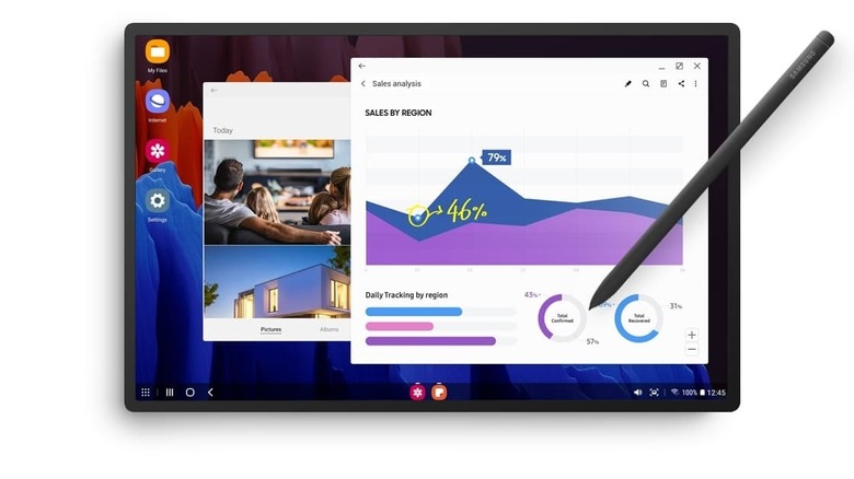 Samsung DeX running on a tablet