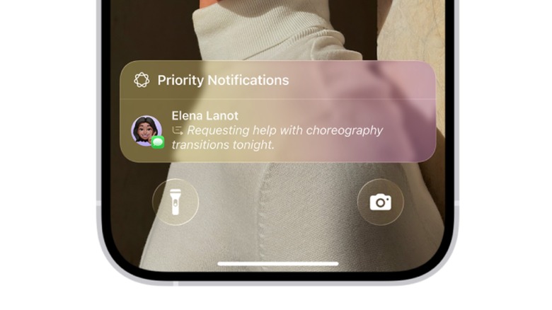 Notification summaries shown on iOS