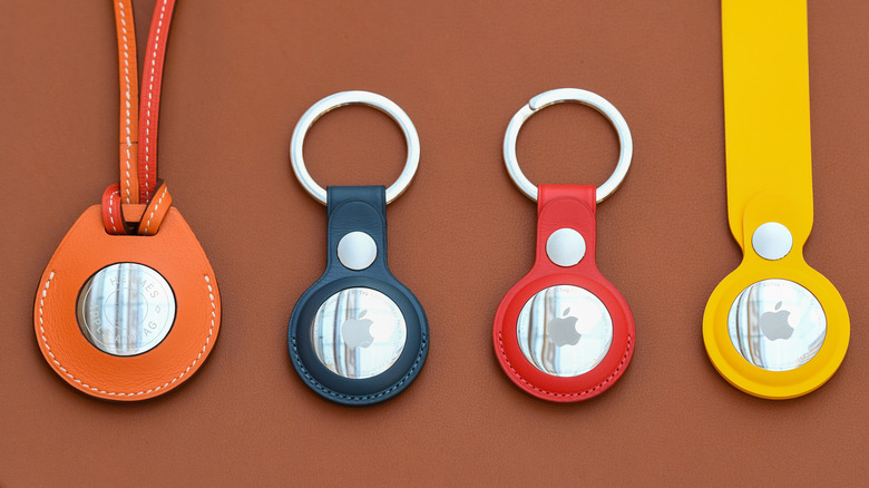 Airtag accessories lined up