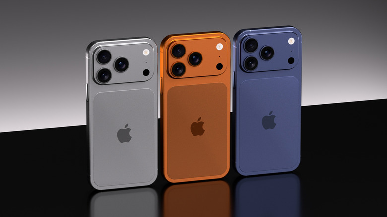iPhone 17 Pro in three colors.