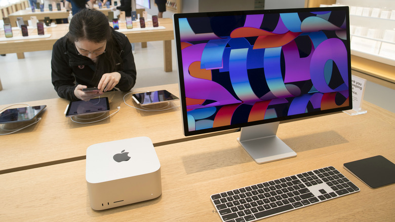 Apple Studio Display on display in an Apple Store