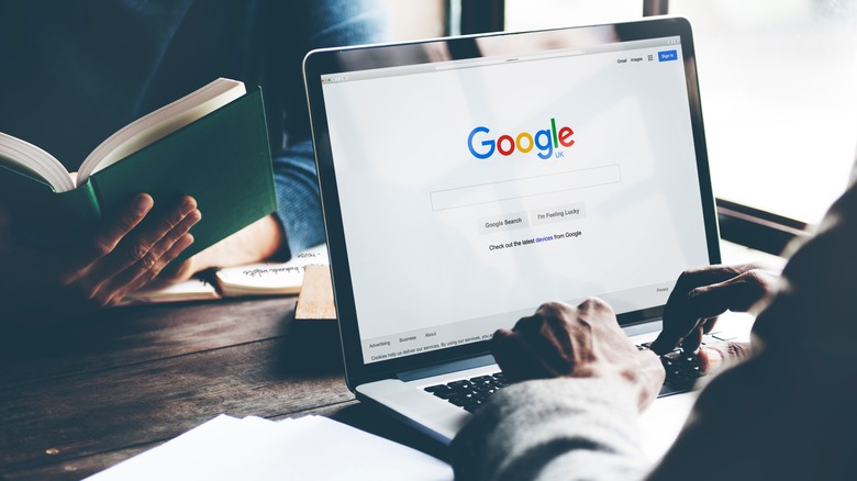 Google search laptop screen