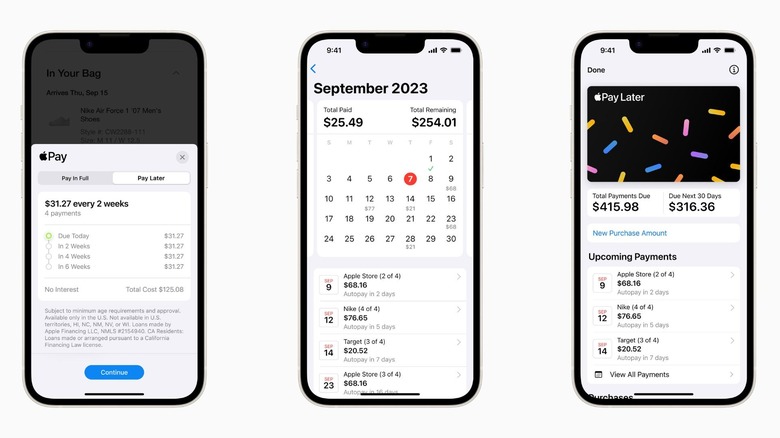 Apple Pay Later screenshots
