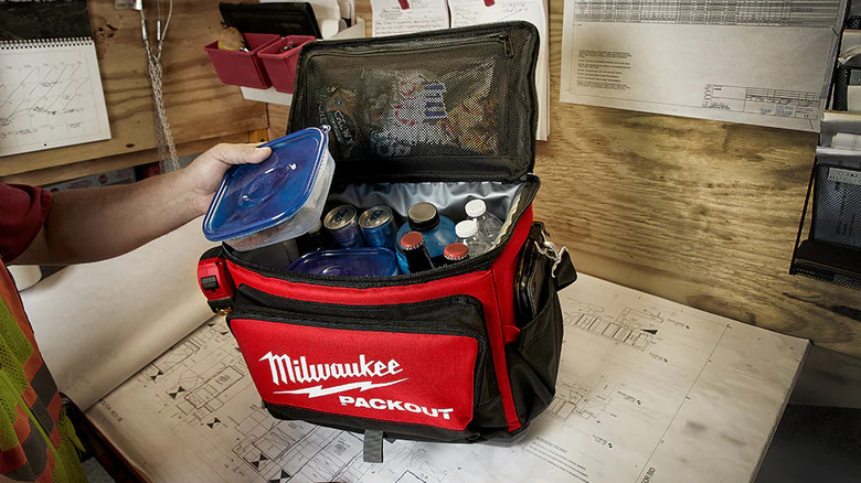 Milwaukee Packout Cooler with items