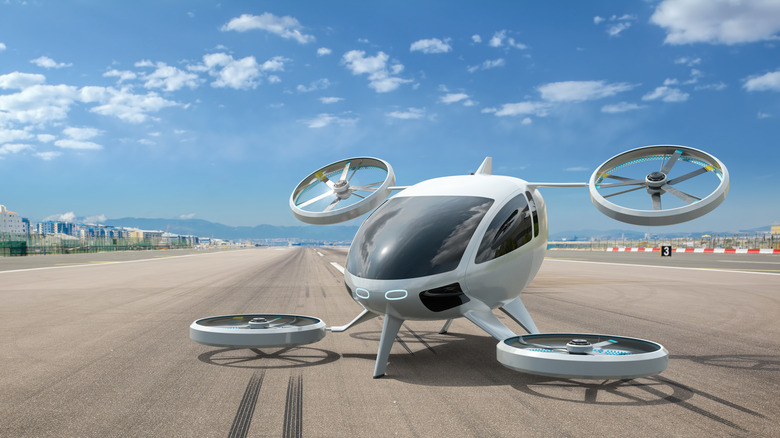 Electric vertical take-off and landing (eVTOL) on runway