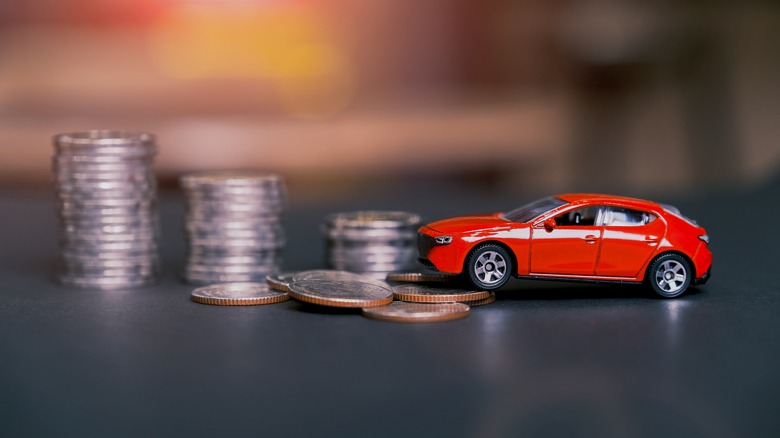 Toy car coin stacks