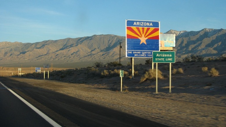 Welcome to Arizona, Interstate 15 in Arizona Between Mesquite, Nevada and St. George, Utah.