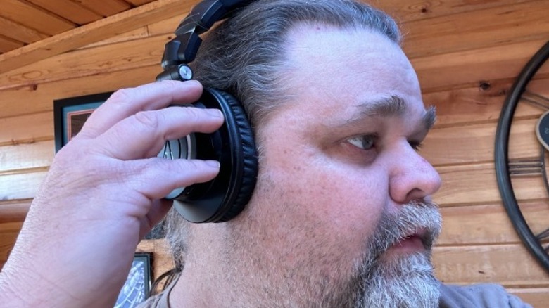 man wearing headphones