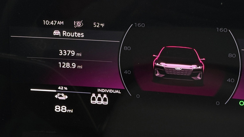 2025 Audi S6 e-tron Sportback displays driver aid warning