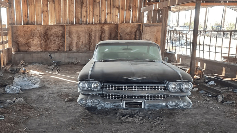 Front shot of barn find 1959 Cadillac DeVille