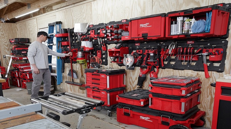 Milwaukee Packout garage storage set up