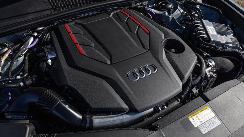 3.0-liter V6 engine under the hood of an Audi S6