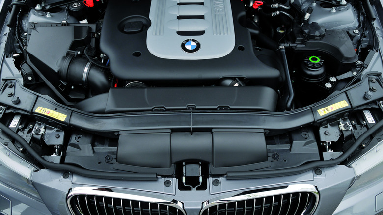 BMW M57 engine bay of a BMW 335d