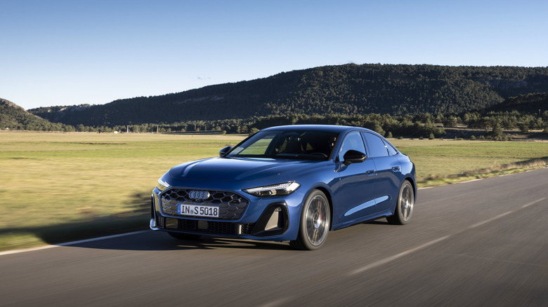 Side view of a 2025 Audi S5 in blue