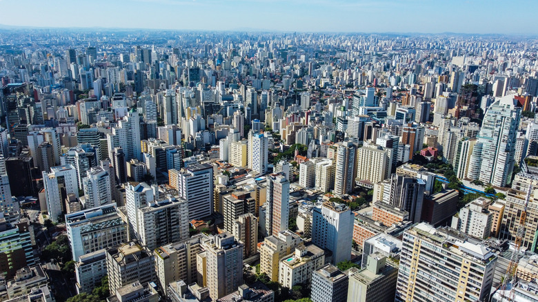 Aerial view from the city of São Paulo, SP, Brazil