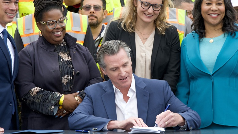 Governor Gavin Newsom signing legislation