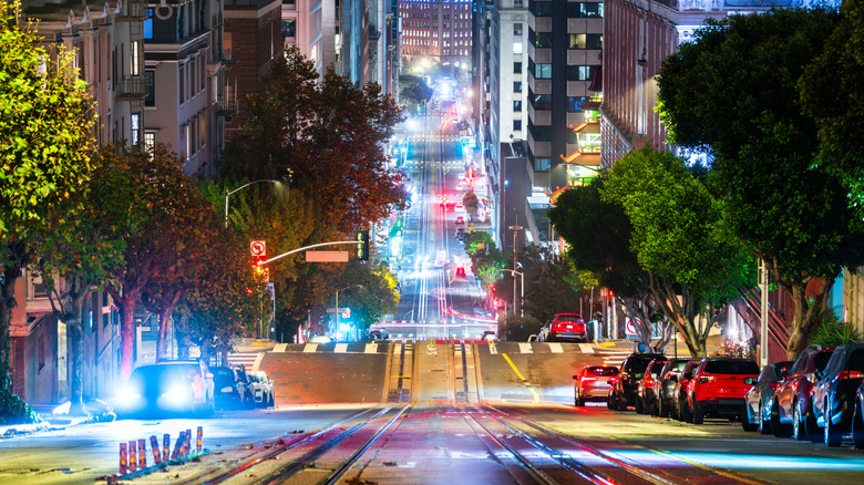 San Francisco street at night