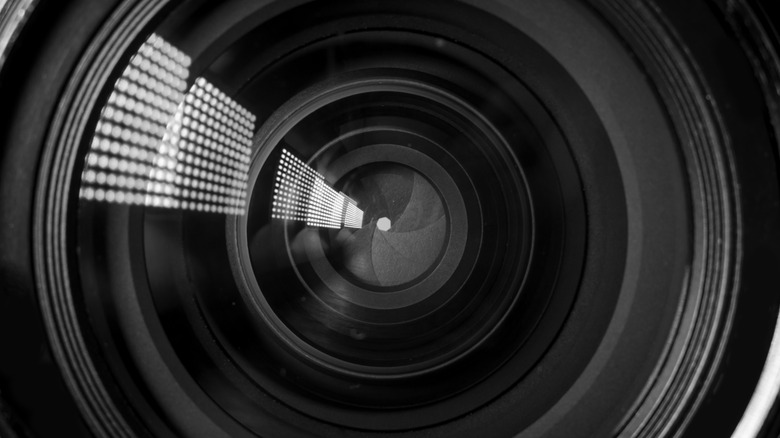 Camera lens up close