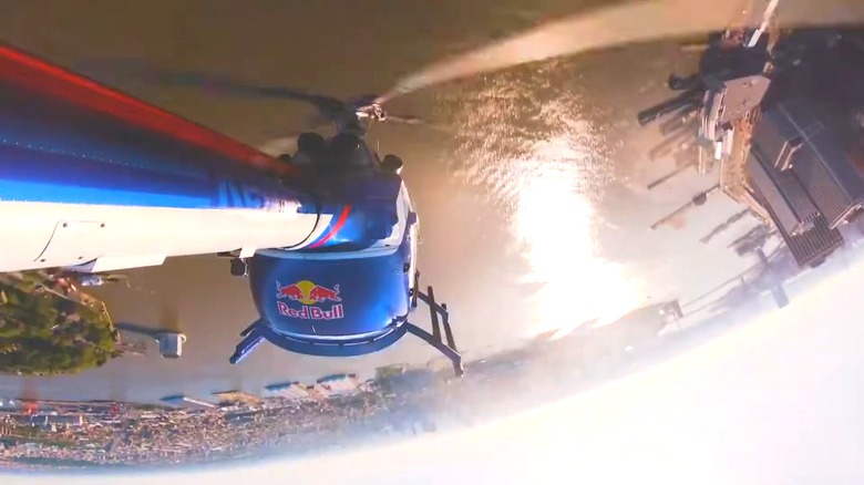 Red Bull helicopter invented during stunts over New York City