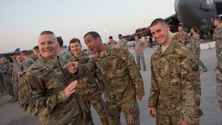 American servicemembers at Al Udeid Air Base, Qatar, in 2016
