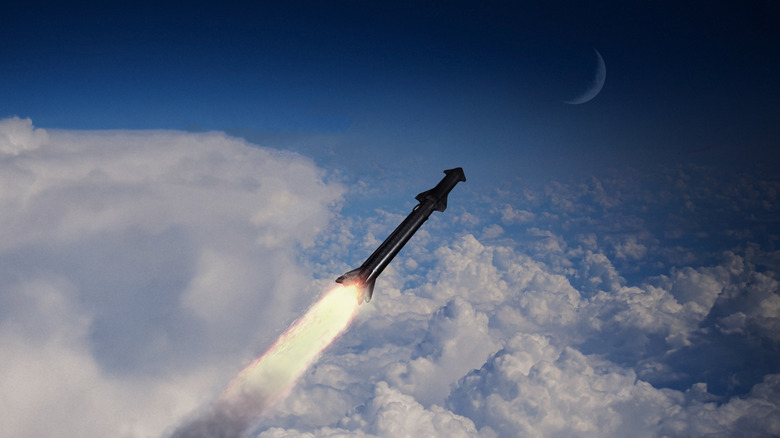 Missile in the sky