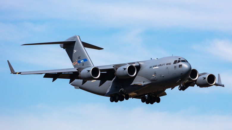 A C-17 Globemaster in flight.